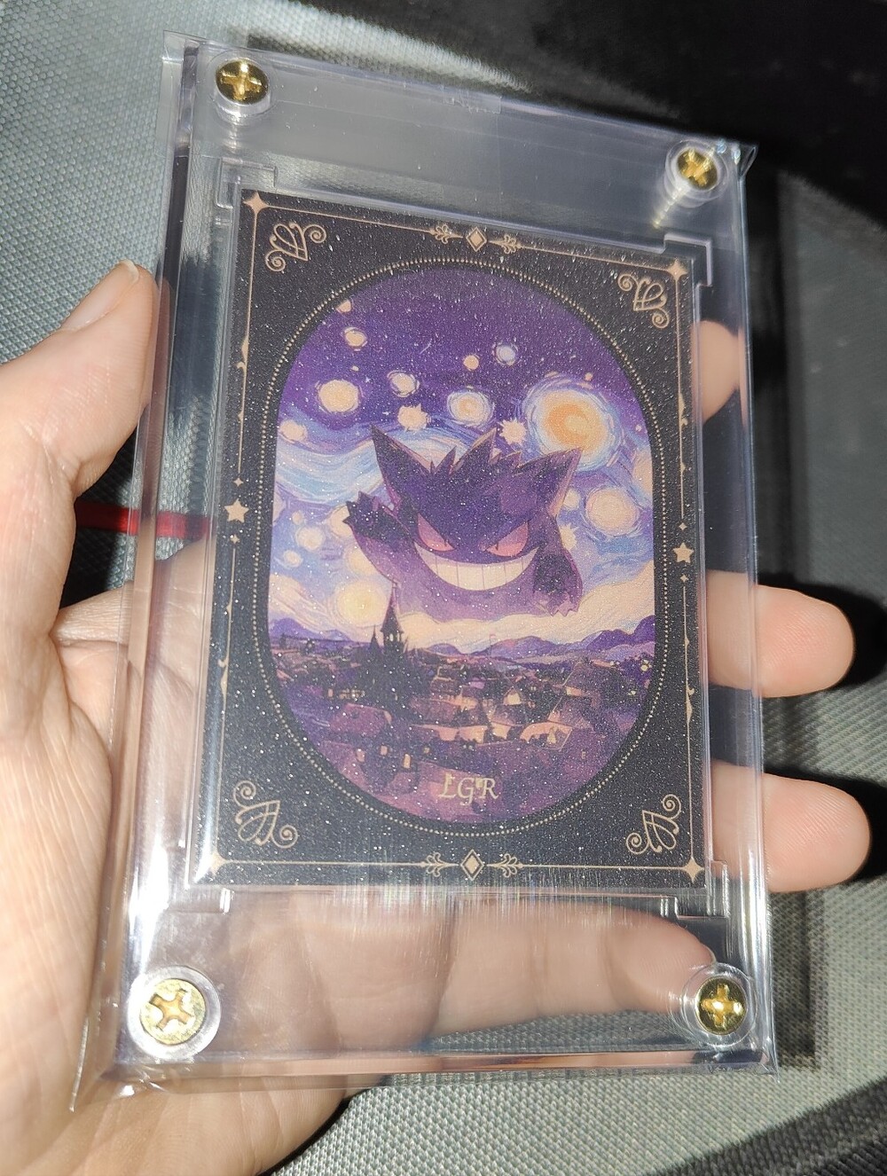 Gengar Starry Night Legendary Rare glitter holo encased Doujin Pokemon card